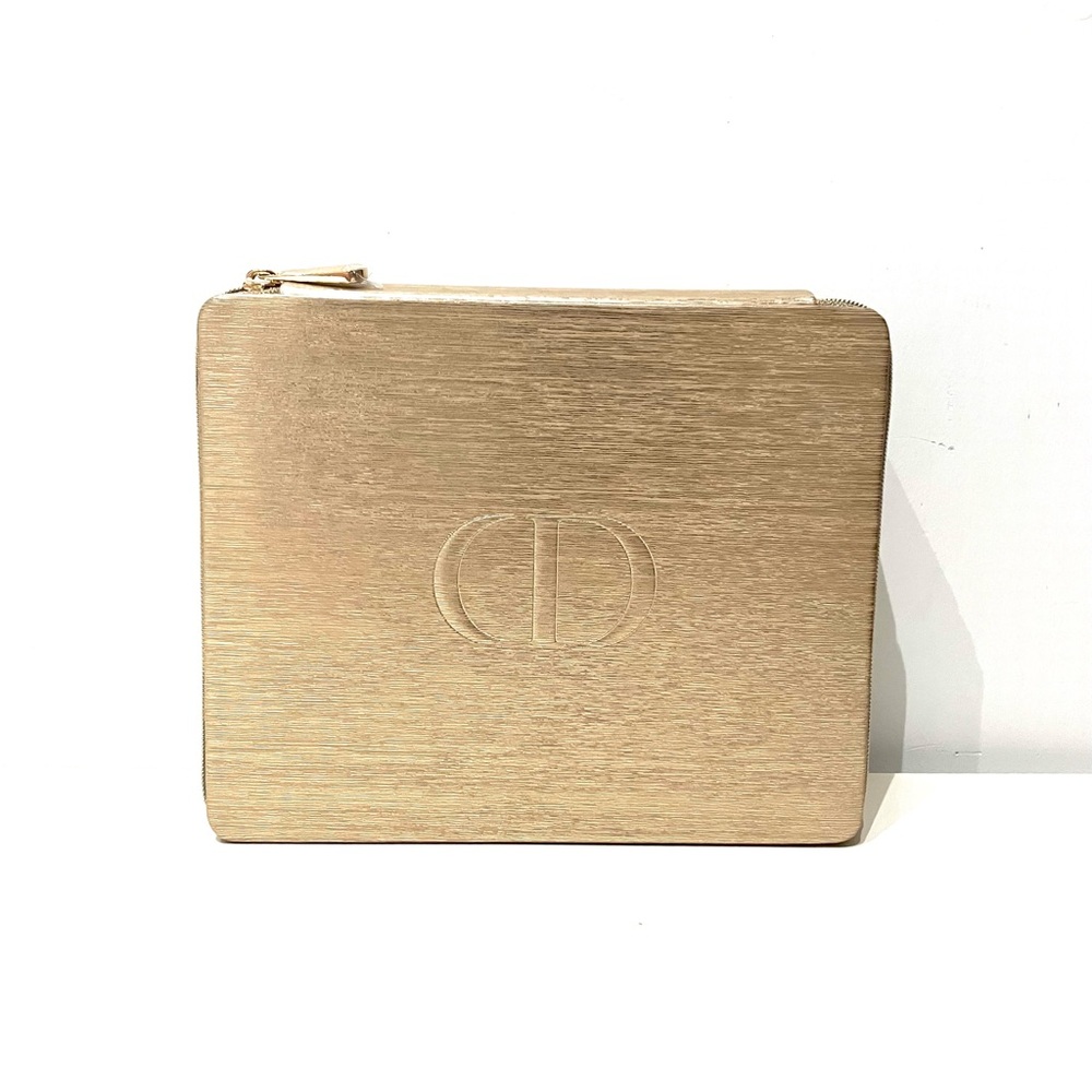 Dior Beauty Gold Makeup Storage Box Zip Case - Picture 3 of 4